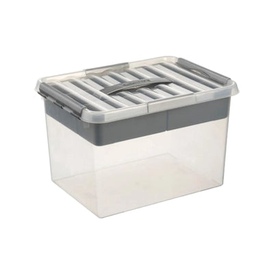 Sunware Q-line opbergbox met inzet 22L transparant metaal