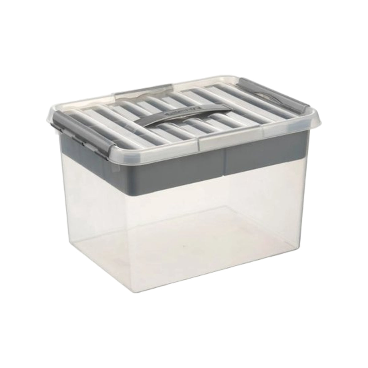 Sunware Q-line opbergbox met inzet 22L transparant metaal