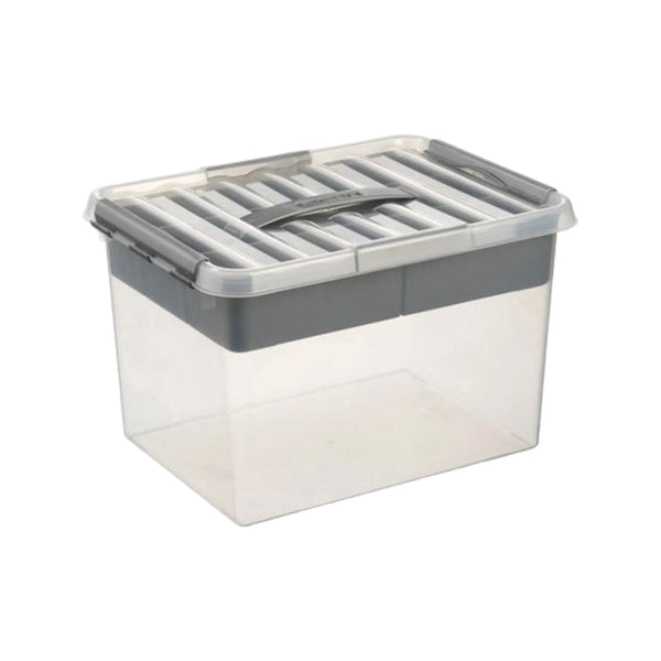 Sunware Q-line opbergbox met inzet 22L transparant metaal