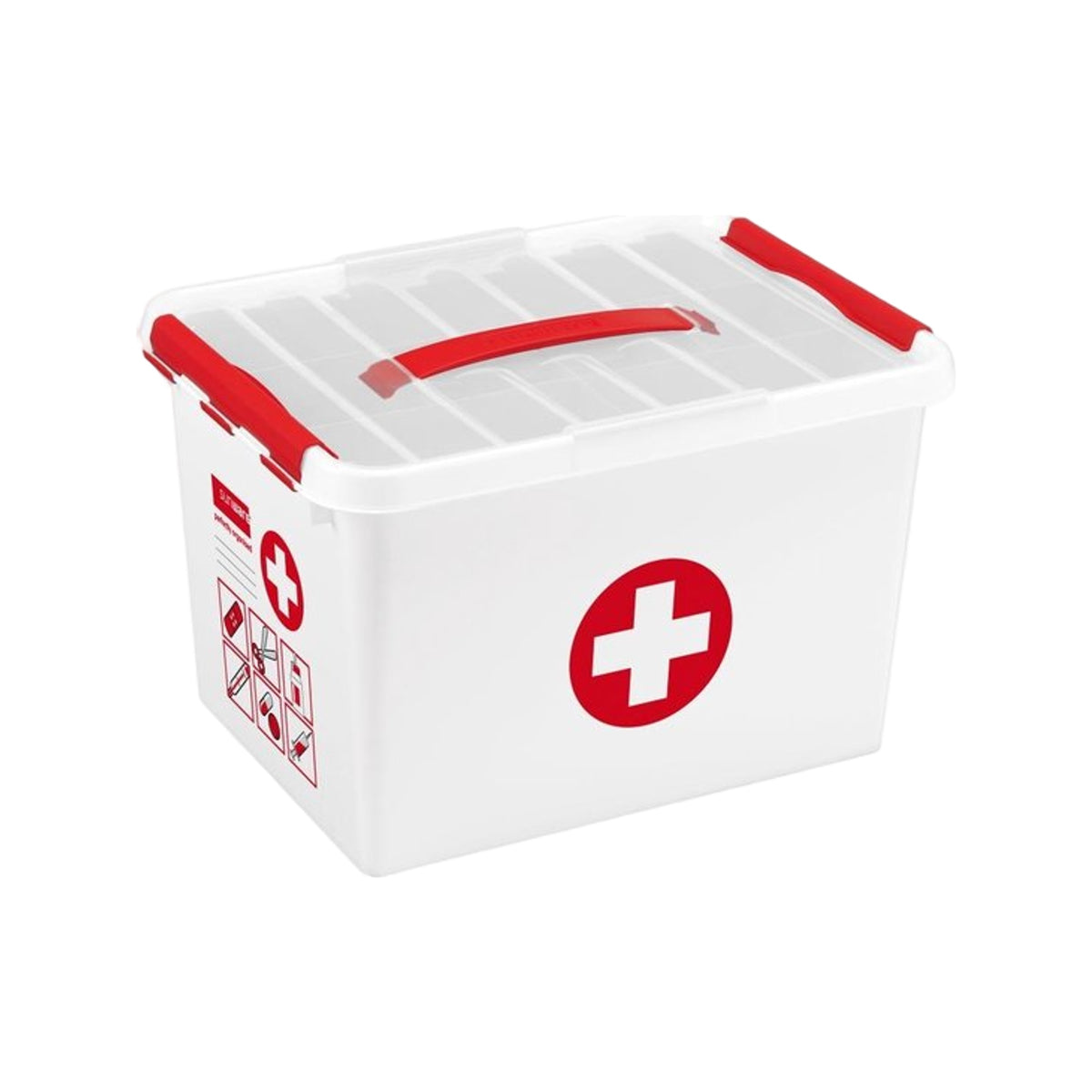 Sunware Q-line EHBO doos met inzet 22L wit rood