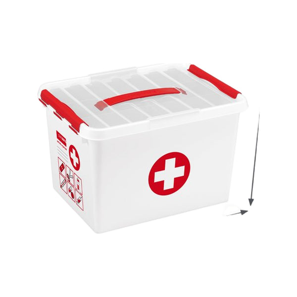 Sunware Q-line EHBO doos met inzet 22L wit rood