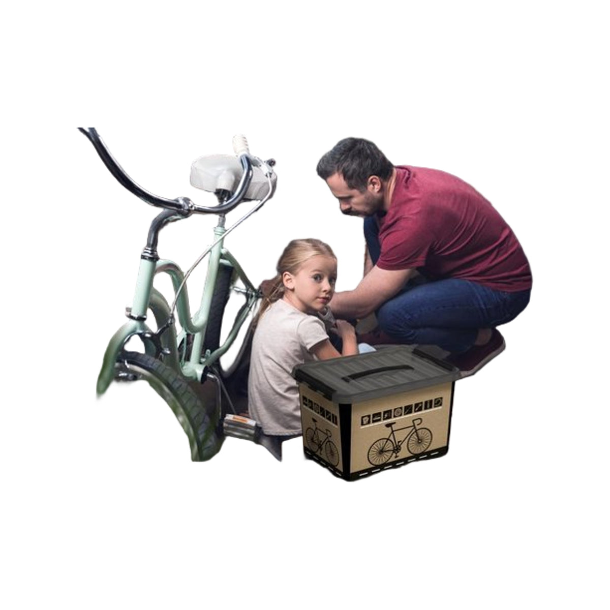 Q-line fietsbox met inzet 22L zwart400 x 300 x 260 mm