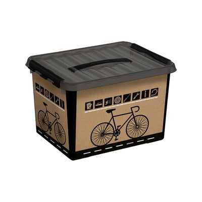 Q-line fietsbox met inzet 22L zwart400 x 300 x 260 mm
