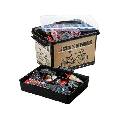 Q-line fietsbox met inzet 22L zwart400 x 300 x 260 mm