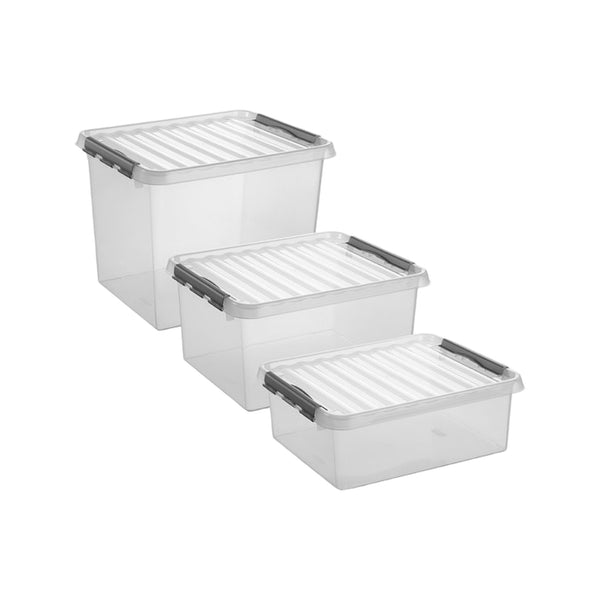 Sunware Q-line opbergbox 52L transparant metaal