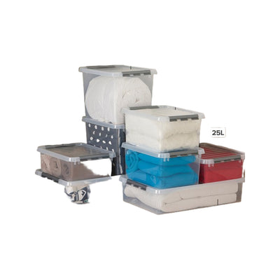 Sunware Q-line opbergbox 52L transparant metaal