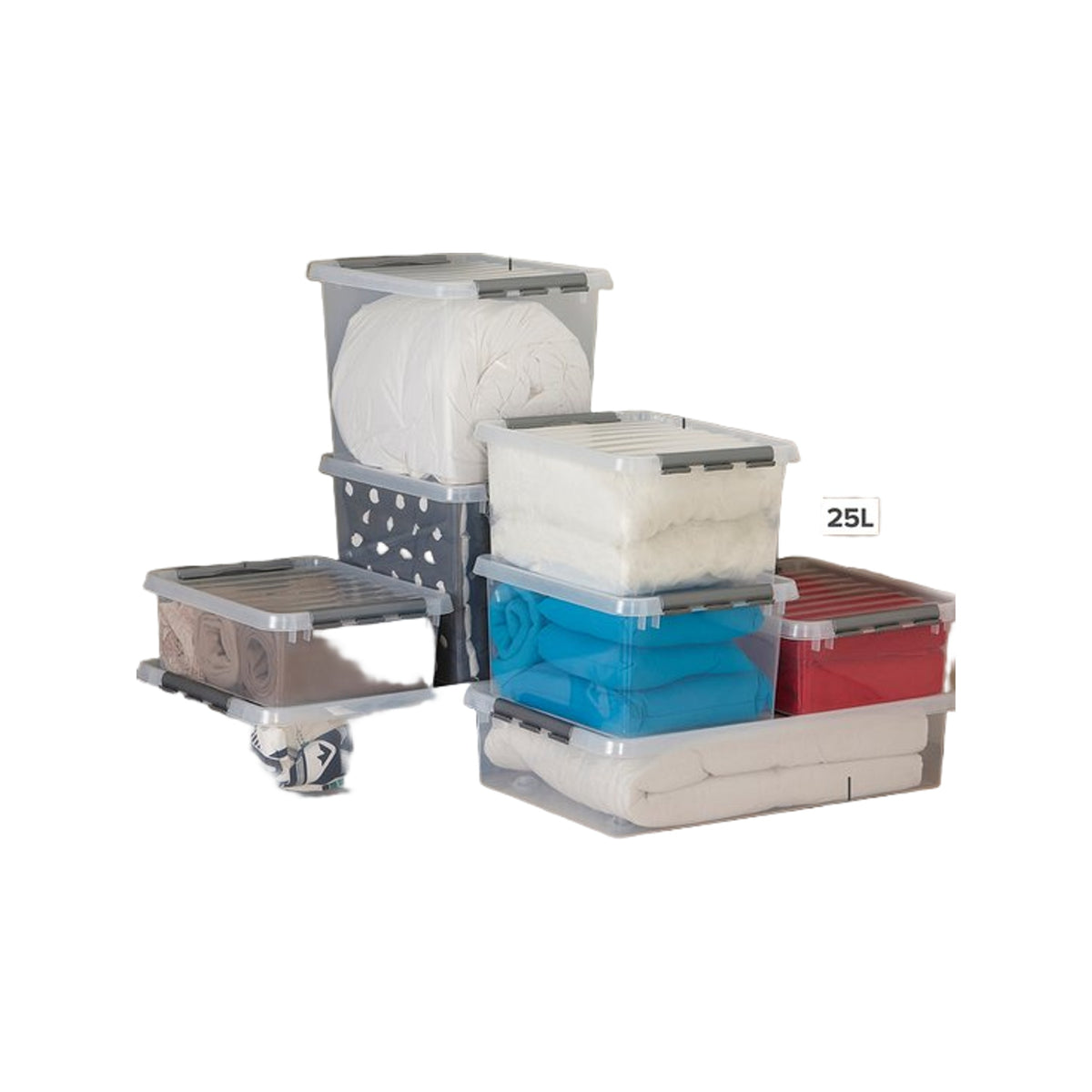 Sunware Q-line opbergbox 52L transparant metaal