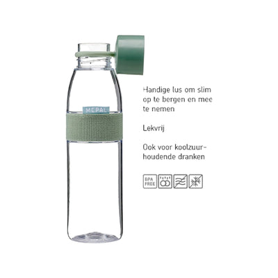 Mepal Waterfles Ellipse 500 ml - wit