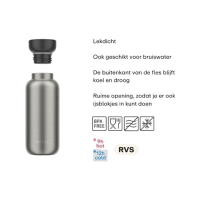Mepal isoleerfles ellipse 350 ml - natural brushed