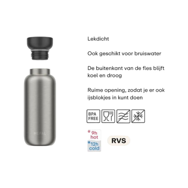 Mepal isoleerfles ellipse 350 ml - natural brushed
