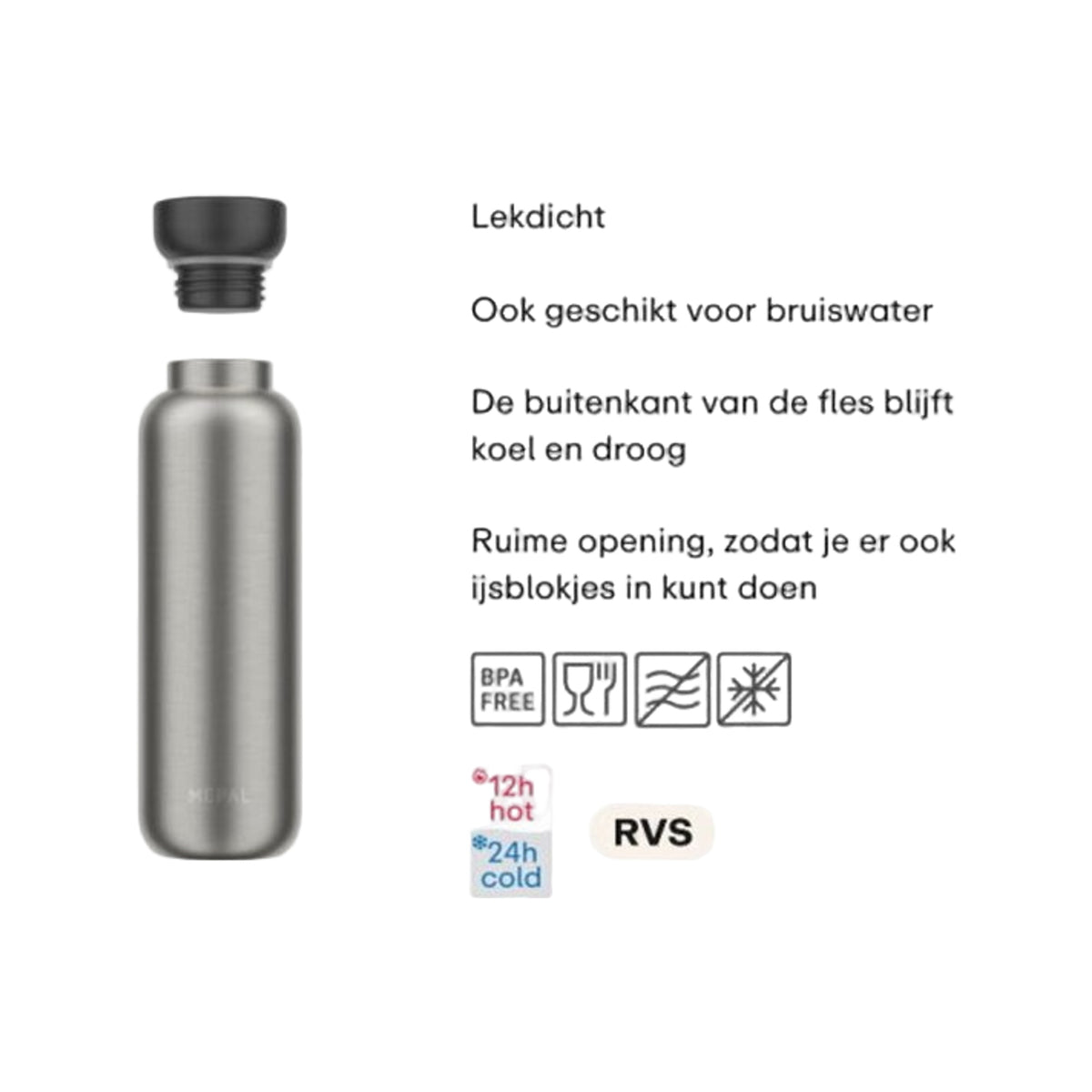 Mepal isoleerfles ellipse 500 ml - rose gold