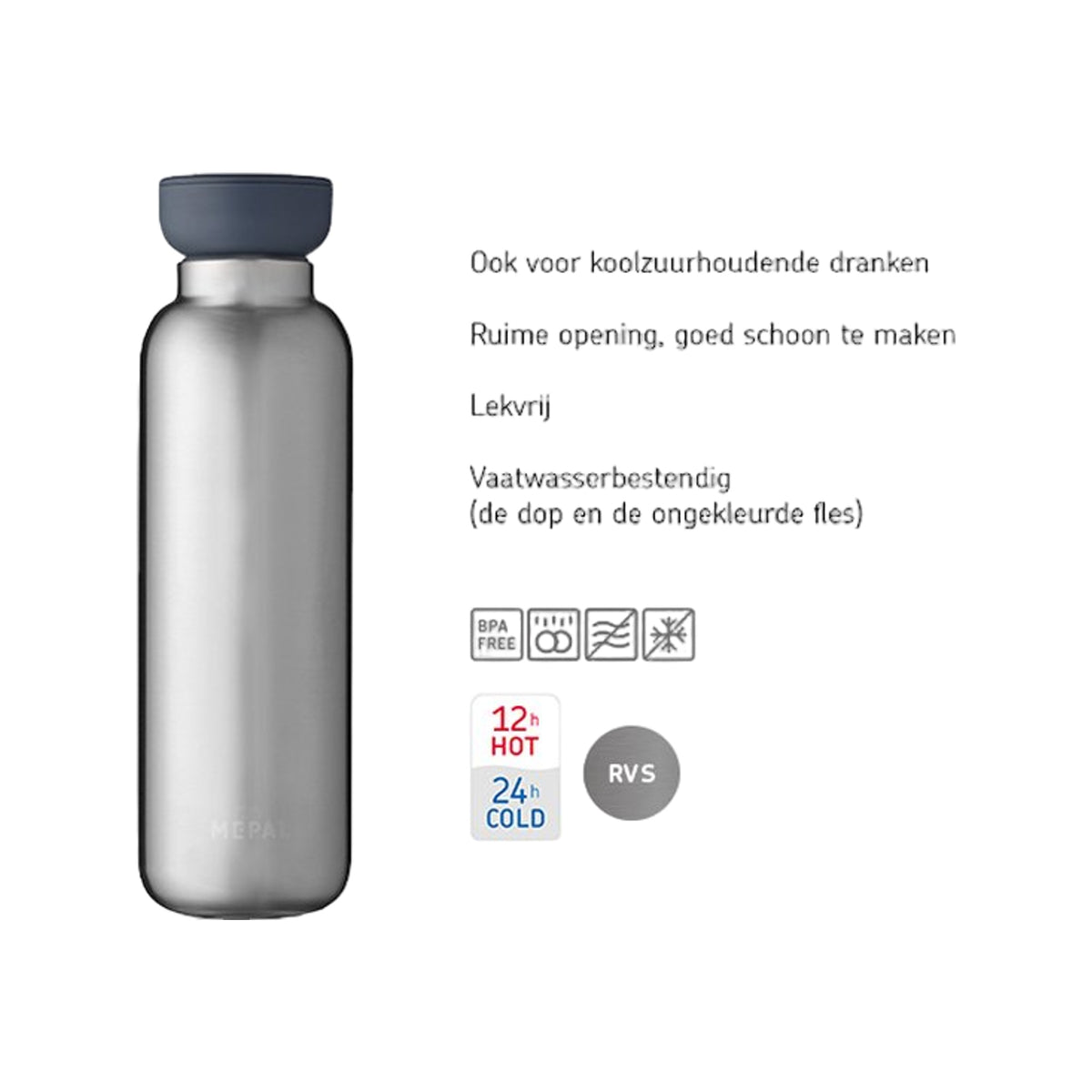 Mepal isoleerfles ellipse 500 ml - rose gold