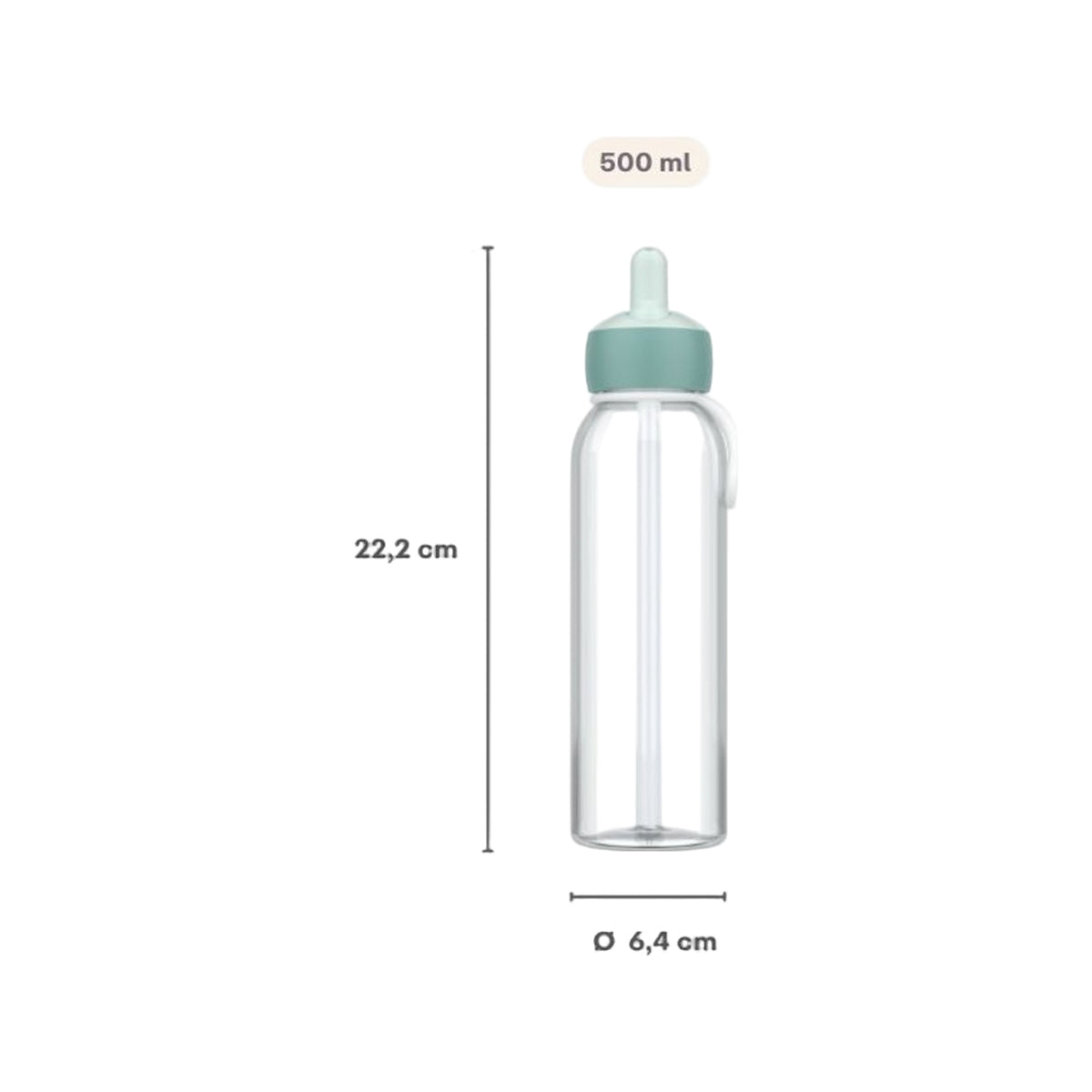 waterfles flip-up campus 500 ml - pink
