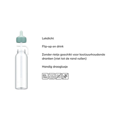 waterfles flip-up campus 500 ml - pink