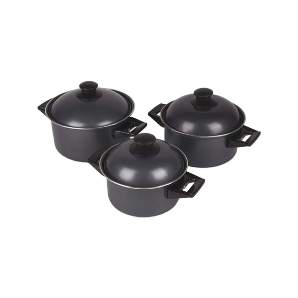 Bo-Camp Pannenset Rondo carbonstaal 3dlg