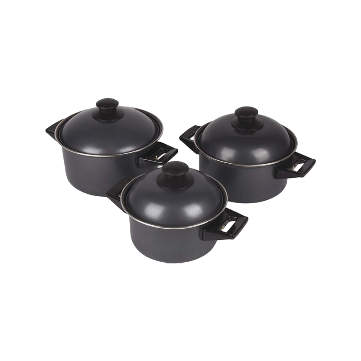 Bo-Camp Pannenset Rondo carbonstaal 3dlg