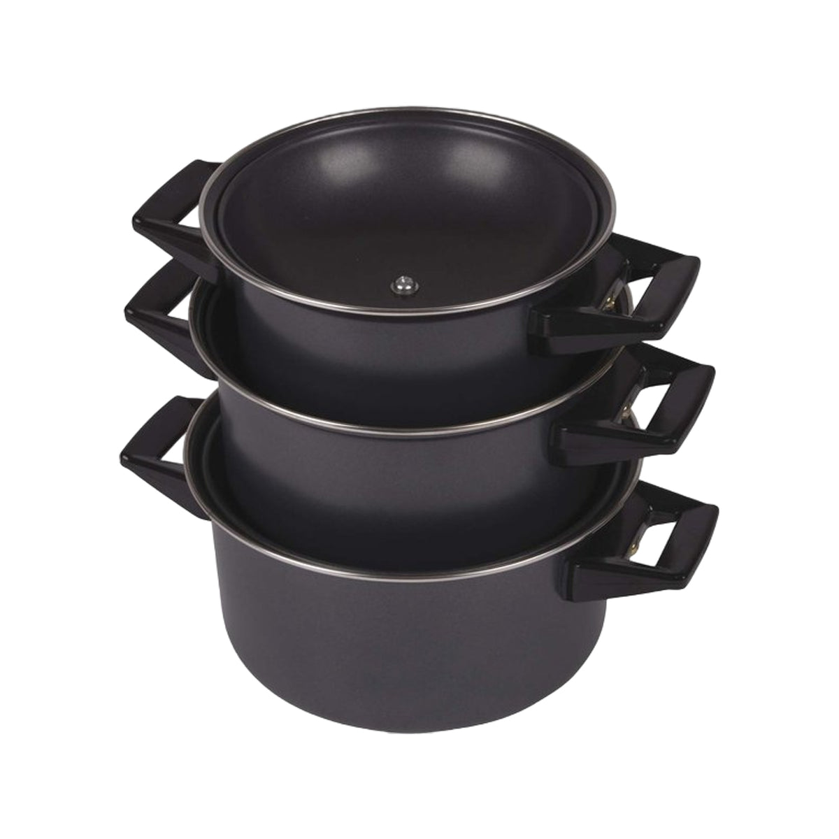Bo-Camp Pannenset Rondo carbonstaal 3dlg