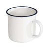 Bo-Camp Kroes emaille wit+blauw rand 8cm