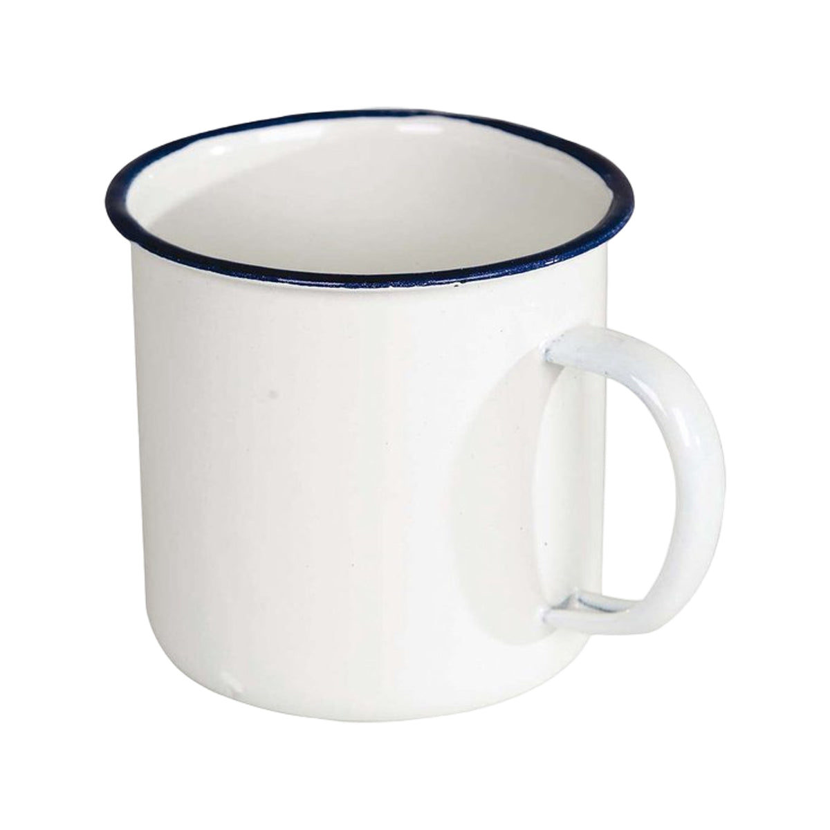 Bo-Camp Kroes emaille wit+blauw rand 8cm