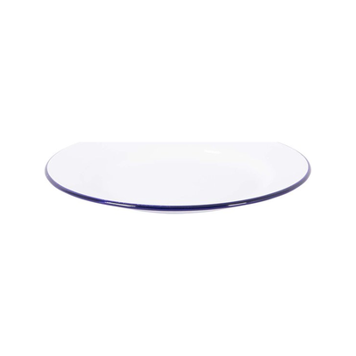 Bo-Camp Dinerbord emaille wit/blauw