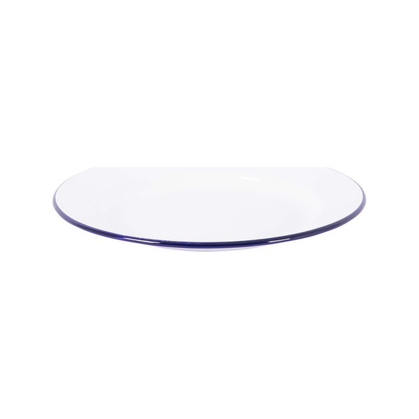 Bo-Camp Dinerbord emaille wit/blauw