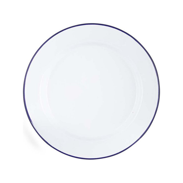 Bo-Camp Dinerbord emaille wit/blauw