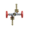 Gimeg Aftakkraan Met Twee Regelkranen 1/4"L Buitendraad X 1/4"L Binnendraad X 1/4"L Buitendraad Messing