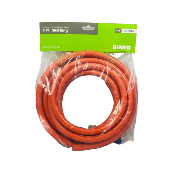 Gimeg HD gasslang pvc met 2 slangklemmen 5 m