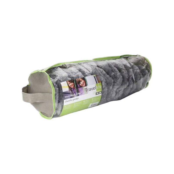 Travellife Chenille Rain grijs/wit 56x185cm