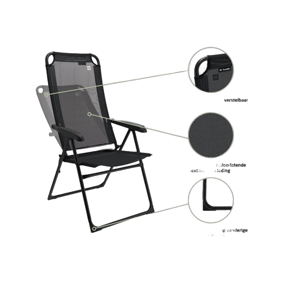 Travellife Como standenstoel blend grey
