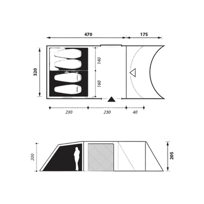 Nomad Dogon 320 LW 4-Persoons Tunneltent met Luifel
