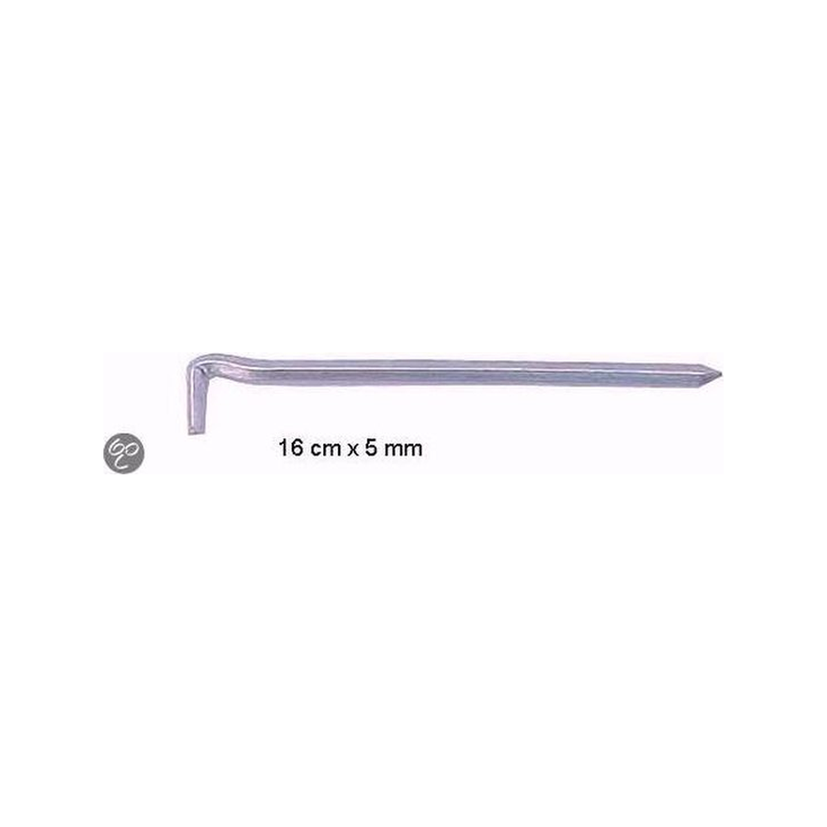 Campking zak 6 grondpen vierkant 16 cm x 5 mm