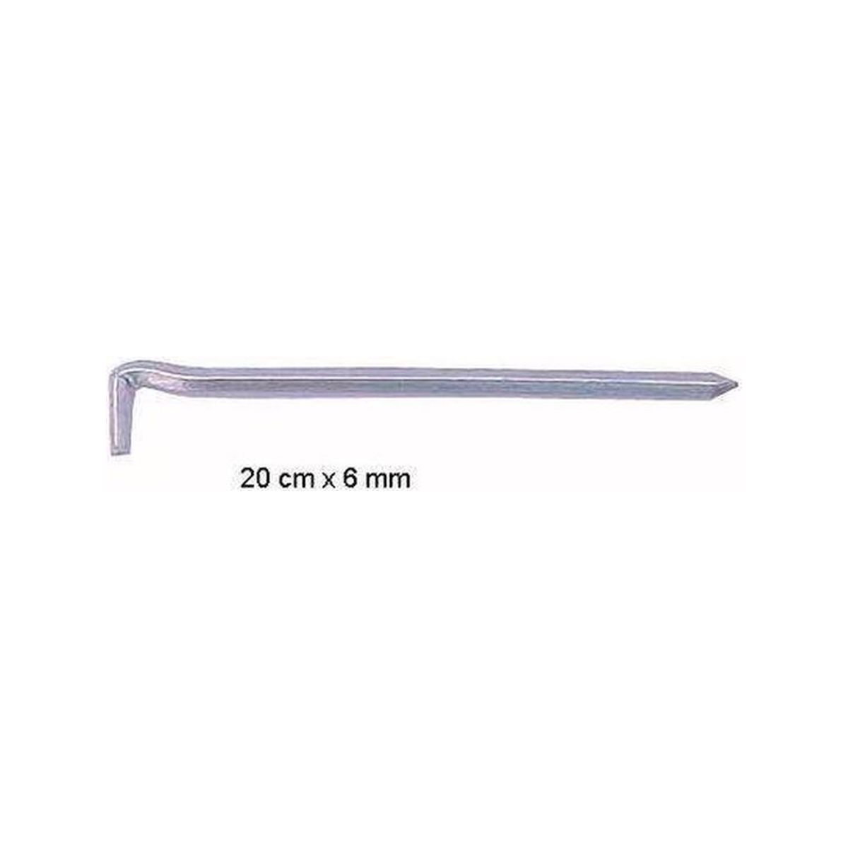Campking zak 6 grondpen vierkant 20 cm x 5 mm