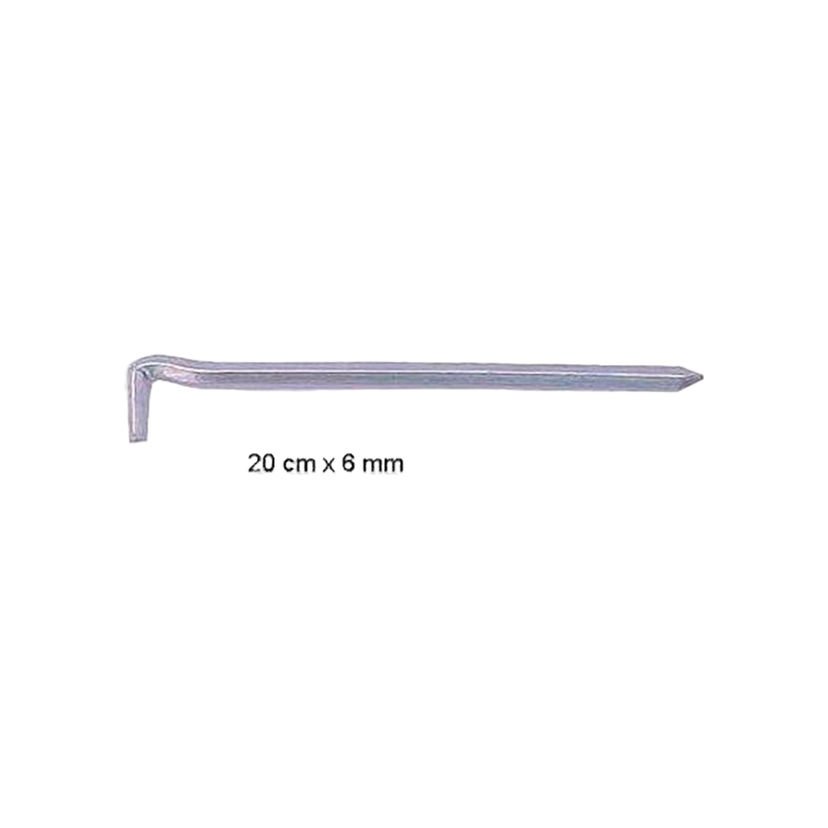 Campking zak 6 grondpen vierkant 20 cm x 5 mm