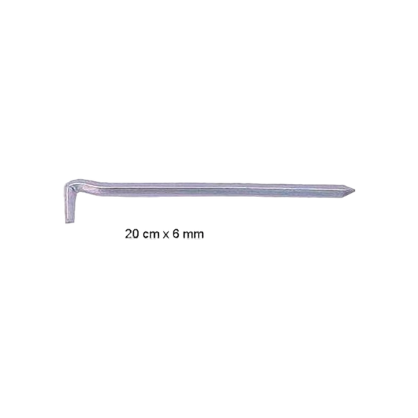 Campking zak 6 grondpen vierkant 20 cm x 5 mm