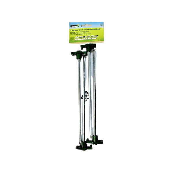 Campking zak 4 rotspen 25cm +kunstst.haak