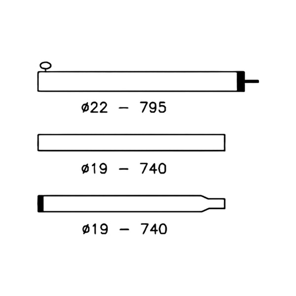 Campking zak tentstok alu. 22/19 mm.80-220 cm