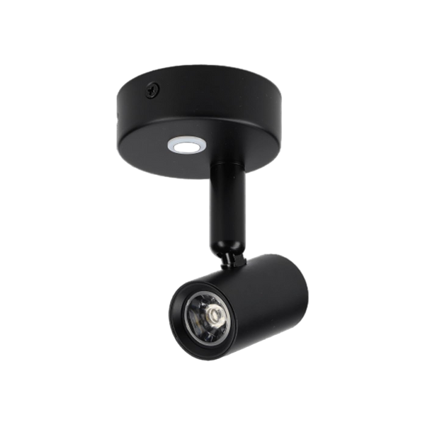 Haba Felino opbouwspot met USB-C touch dim schak. zwart