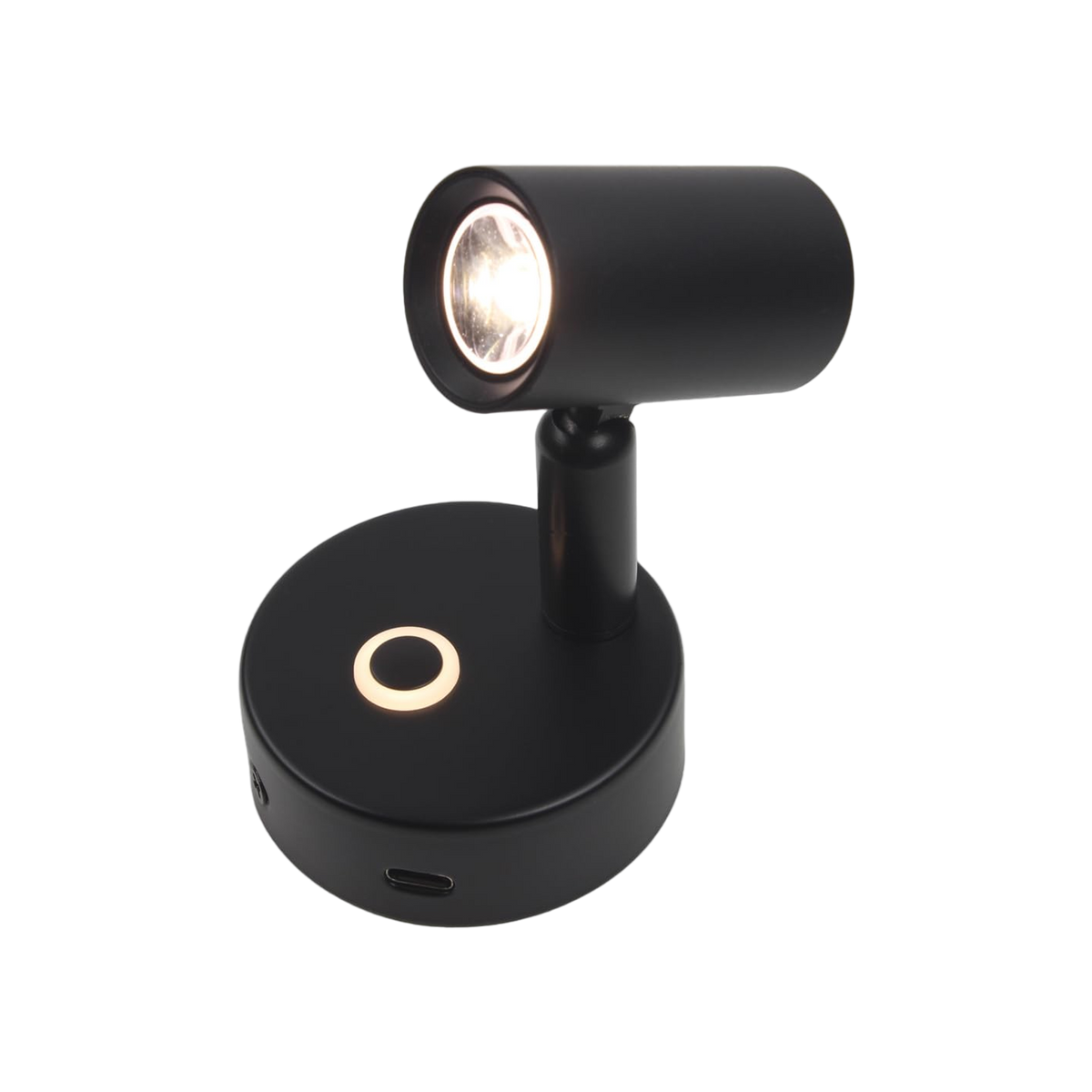Haba Felino opbouwspot met USB-C touch dim schak. zwart