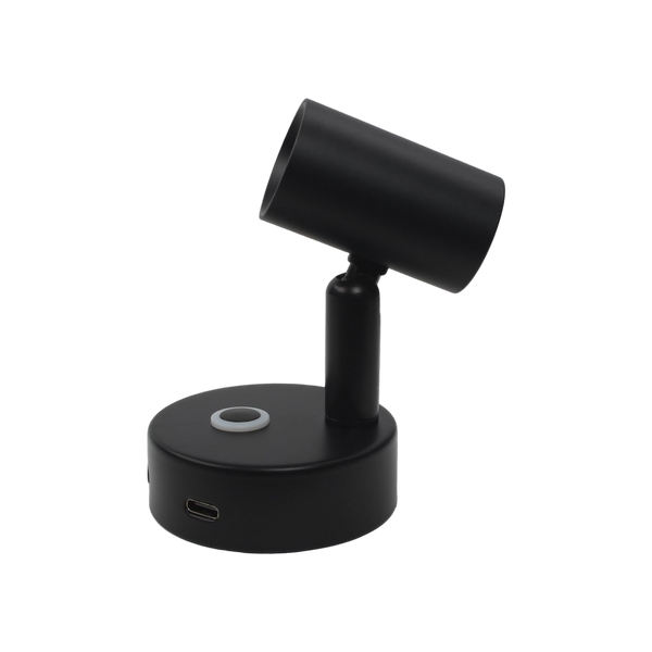 Haba Felino opbouwspot met USB-C touch dim schak. zwart
