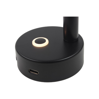 Haba Felino opbouwspot met USB-C touch dim schak. zwart