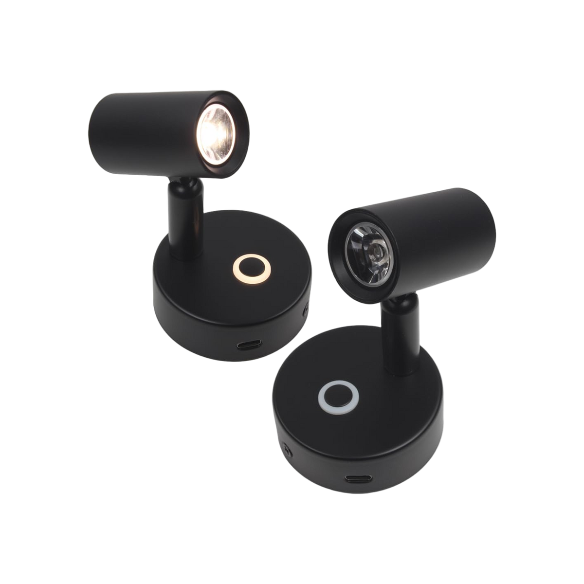 Haba Felino opbouwspot met USB-C touch dim schak. zwart