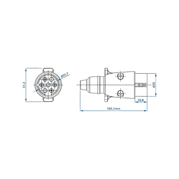 Pro Plus Stekker 7-Polig Pvc