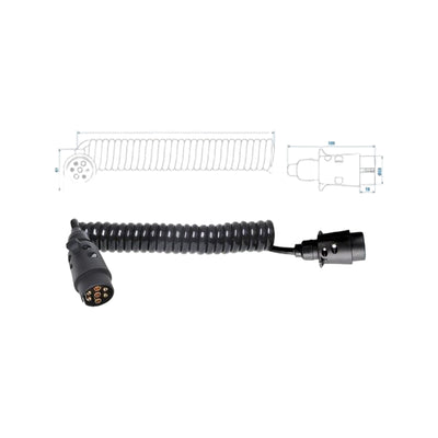 Pro Plus Spiraalkabel 3M Met 2X Stekker 7-Polig Pvc In Blister