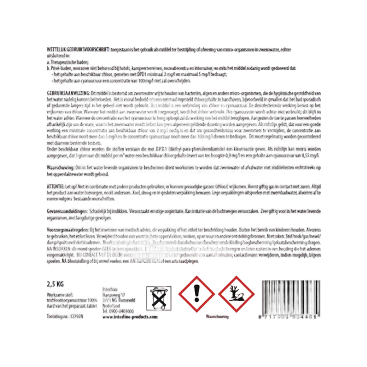 Interline Chloortabletten 2,5 kg (20 gram)