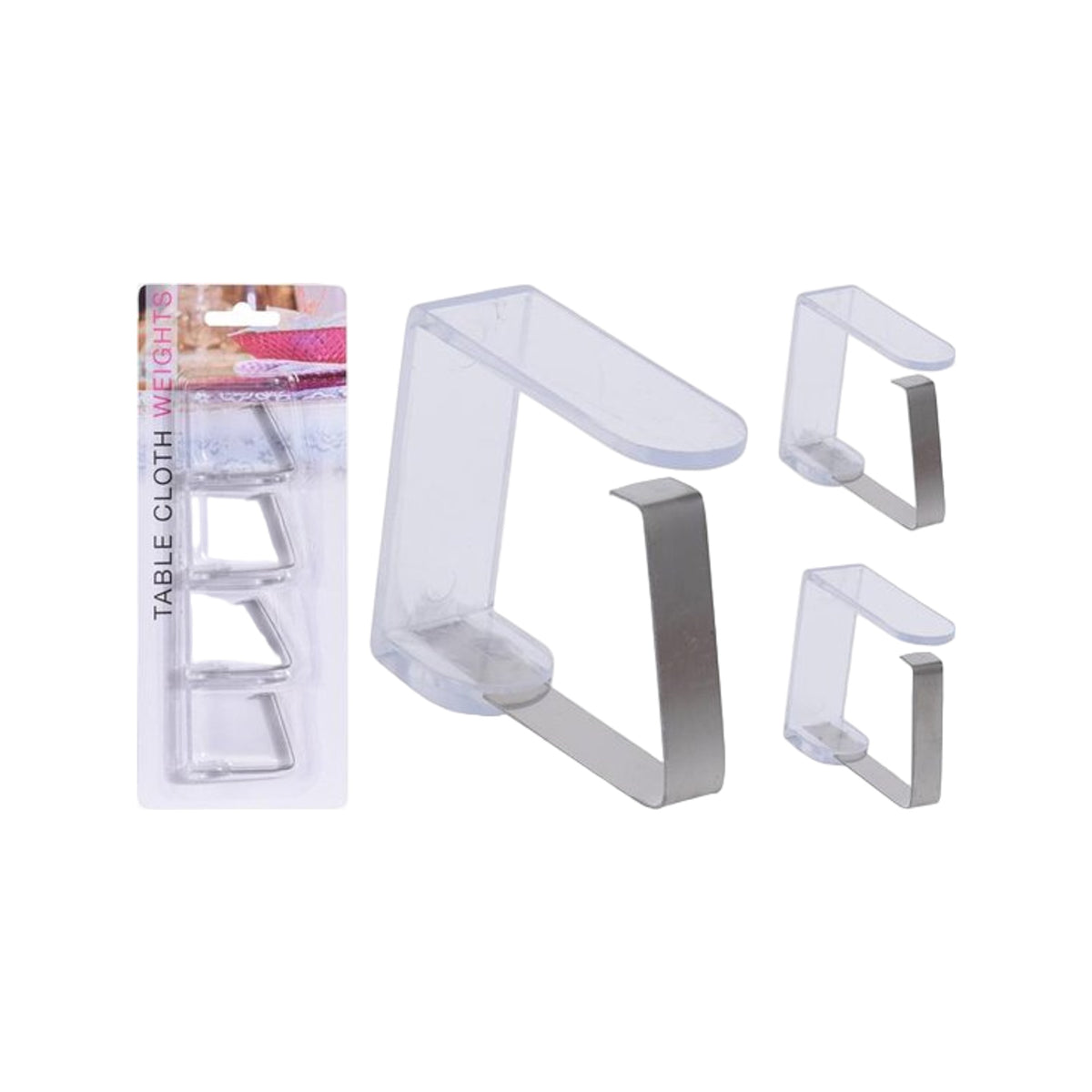 TAFELKLEEDKLEMMEN SET VAN 4STS TRANSPARANT