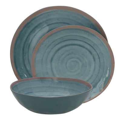 Lucia servies 12dlg — terra/turquoise