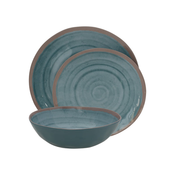 Lucia servies 12dlg — terra/turquoise