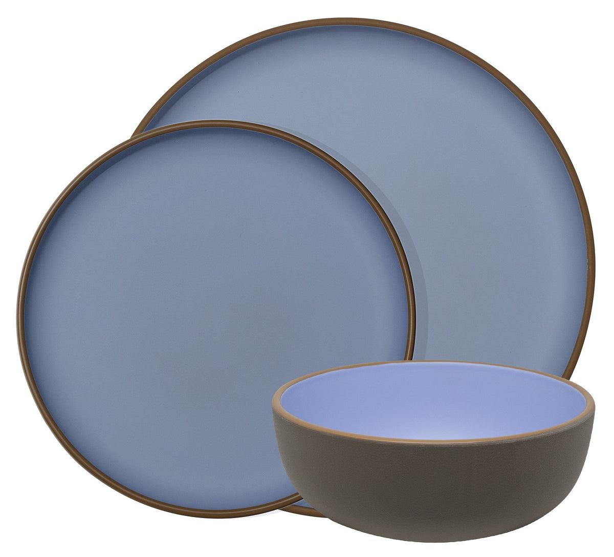 Florence servies 12 delig — light blue/taupe