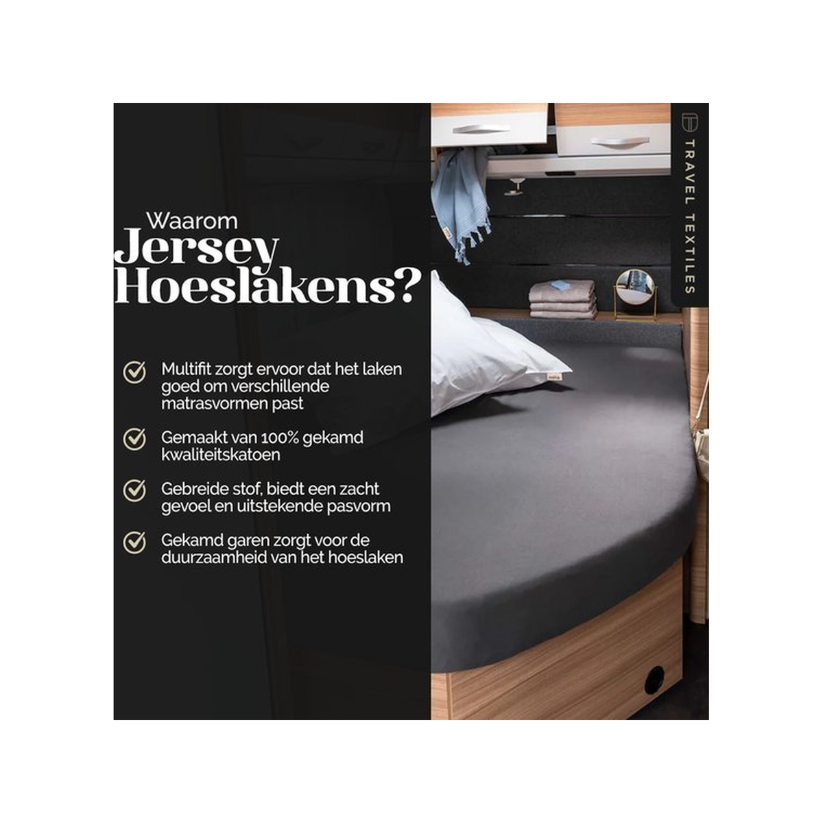 Walra Hoeslaken Jersey Stretch Frans bed R wit